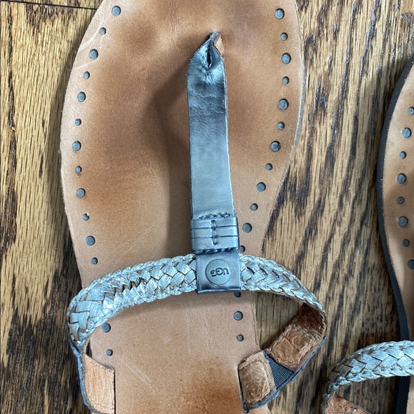UGG Women’s Bria Metallic silver braided sandals, size 8, great condition - Picture 4 of 8